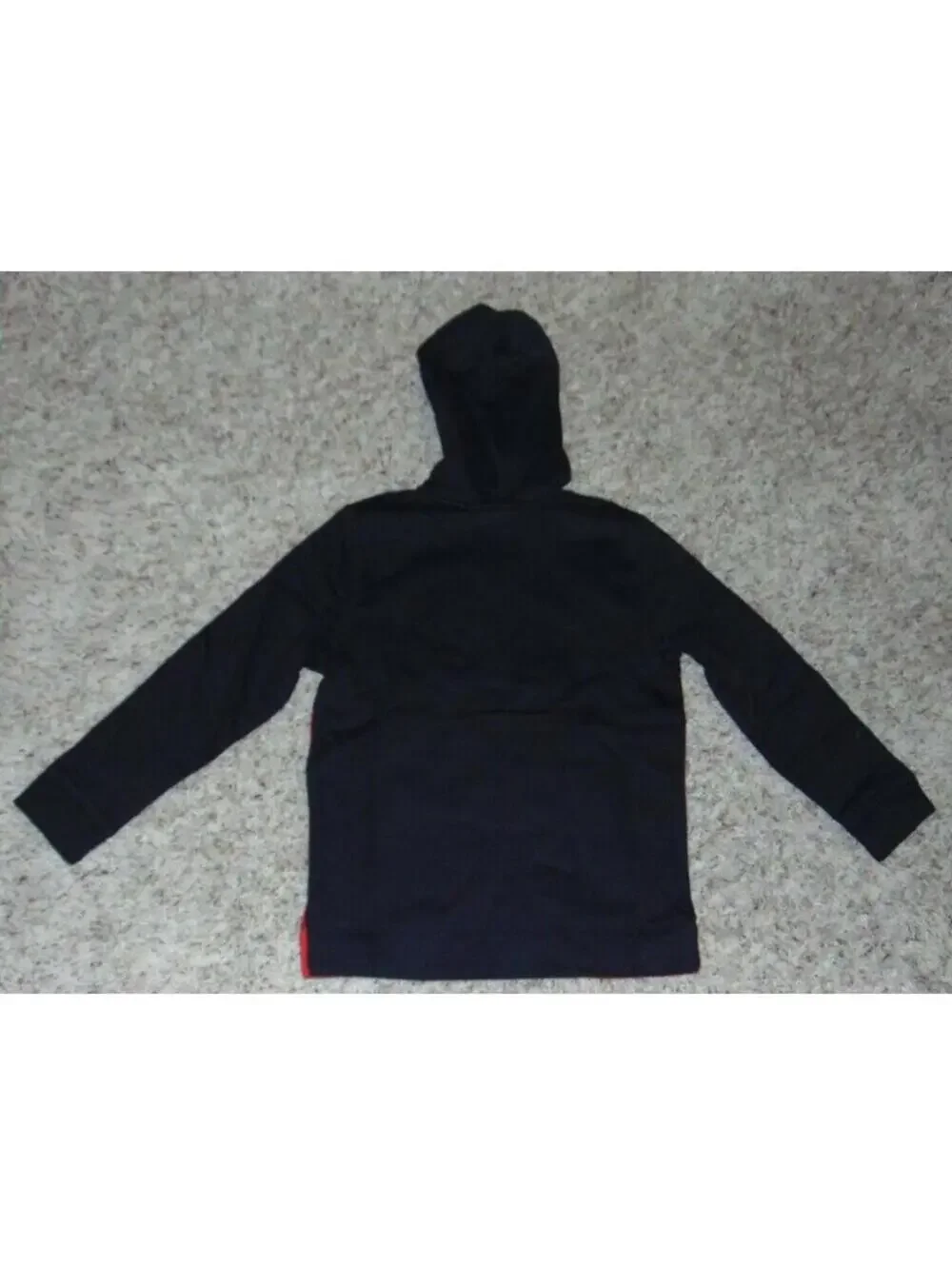 Tek Gear Hoodie Jacket Boys 10/12 Black Red Fleece Lined Full Zip Up Husky